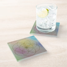Seed of Life glass coaster
