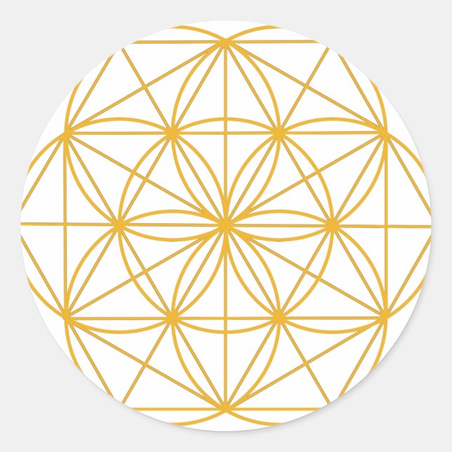Seed of Life Gold Classic Round Sticker (Front)