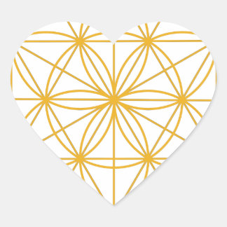 Seed of Life Gold Heart Sticker