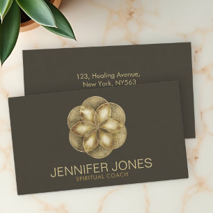 Seed of life  golden textures business card