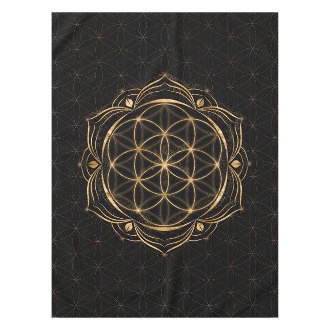 Seed of life in Lotus - Sacred Geometry Tablecloth (Front)