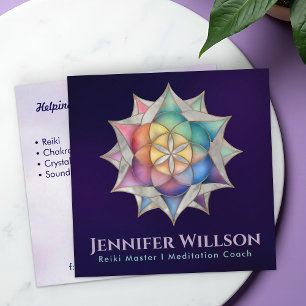 Seed of life in Lotus Square Business Card