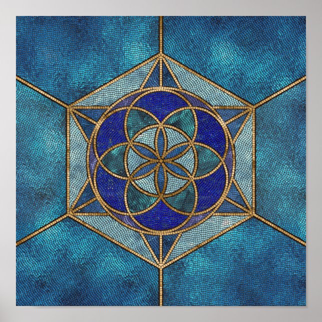 Seed of life Mosaic Ornament Poster (Front)
