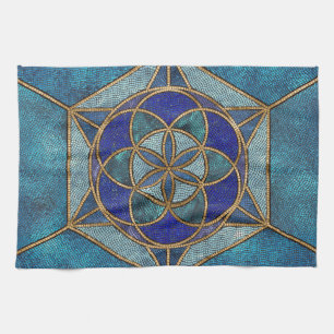 Seed of life Mosaic Ornament Tea Towel