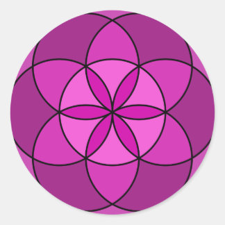 Seed of Life Multi Violet Classic Round Sticker
