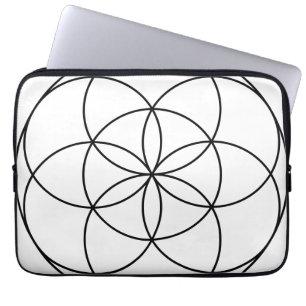 Seed of Life Sacred Geometry black & white Laptop Sleeve