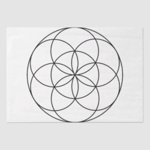 Seed of Life Sacred Geometry black & white Tissue Paper