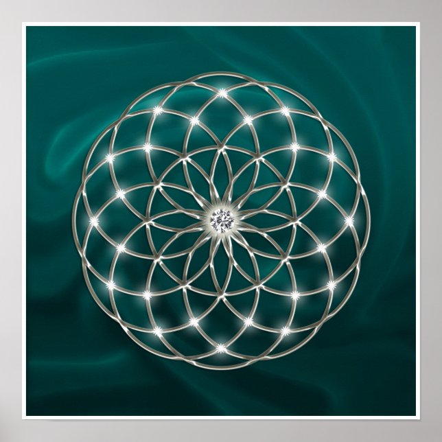 Seed of life - Tube Torus - Flower of life -grün Poster (Front)