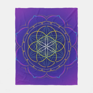 Seed of Life yantra & Metatron's cube mandala Fleece Blanket