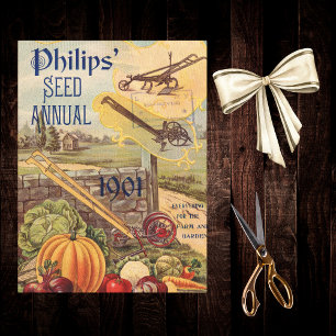 Seed Packet Catalog Vegetable Farm 1901 Vintage Tissue Paper