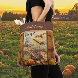 Seed Packet Catalogue Vintage Autumn Harvest w Nam Tote Bag