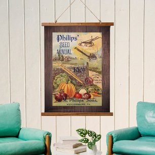 Seed Packet Farm Catalog Harvest Vintage Veggie Hanging Tapestry