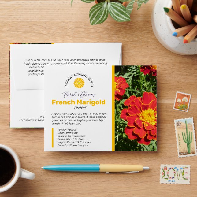 Seed packet flowers marigold for sale envelope (Desk)