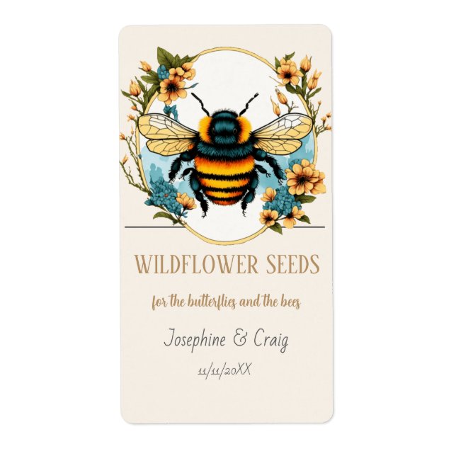 Seed Packet Labels Wedding Favours (Front)