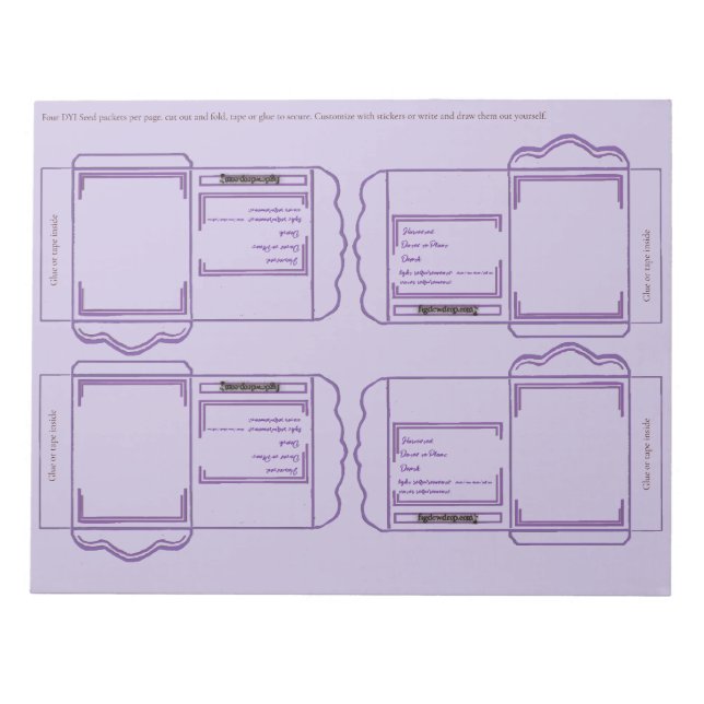 Seed Packet purple DYI Notepad (Front)