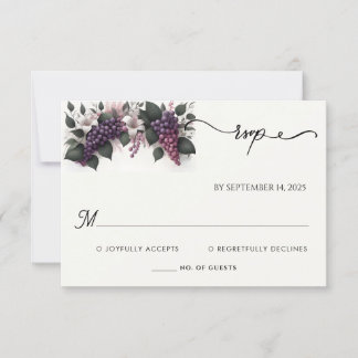 Seed Rural Farm Wood Fruit Ivy Vineyard Wedding RSVP Card