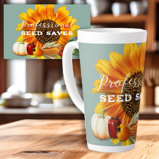 Seed Saver Vegetable Border Custom Latte Mug