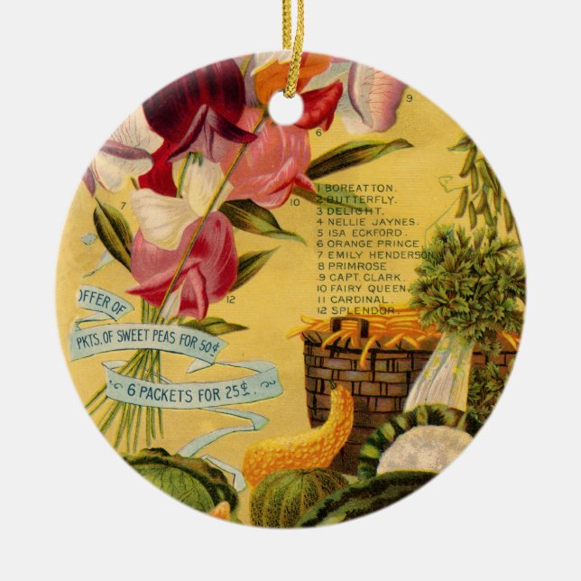 Seed Variety Ceramic Tree Decoration (Front)