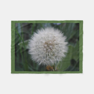 Seeding Dandelion Flower Fleece Blanket