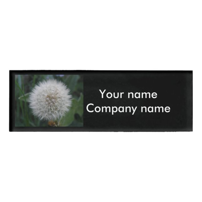 Seeding Dandelion Flower Personalised Name Tag (Front)