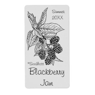 Seedless Blackberry Jam Jar Label (Customise)