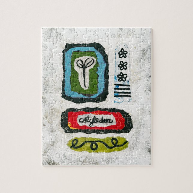 Seedling Cotyledon Jigsaw Puzzle - Abstract Art (Vertical)