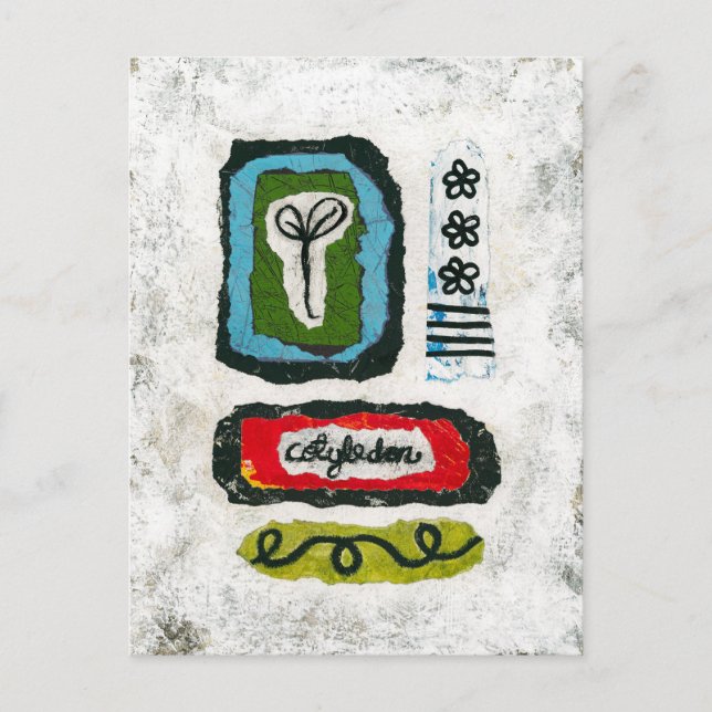 Seedling Cotyledon Postcard - Abstract Art (Front)