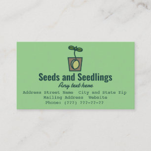 Seeds and Seedlings growing in pots Business Card