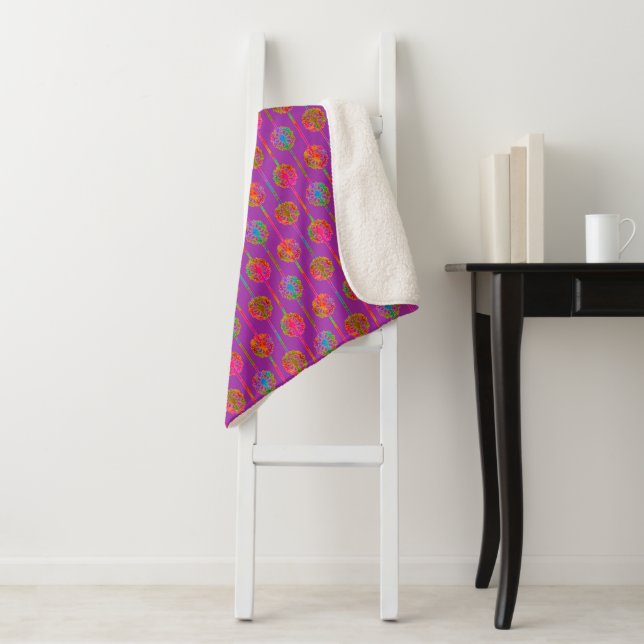 Seedy Elegance in Amethyst Sherpa Blanket (In Situ)