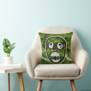 Seedy Pete Skull Odd Whimsical Monster Art Quirky Cushion