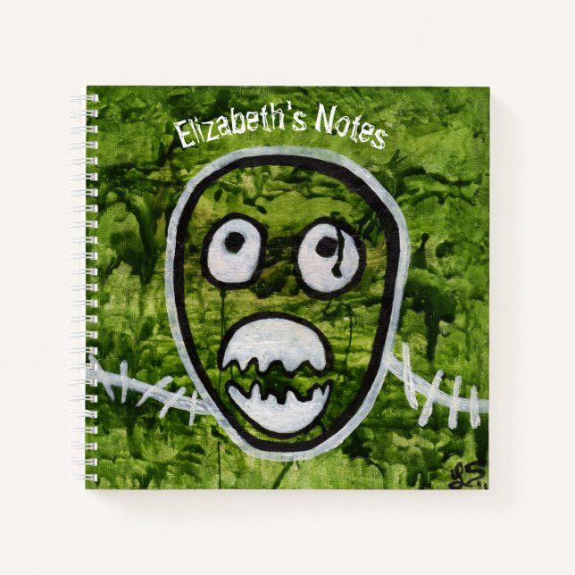 Seedy Pete Skull Odd Whimsical Monster Art Quirky Notebook (Front)