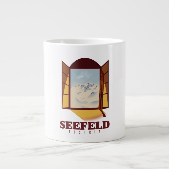 Seefeld Austria Ski poster Large Coffee Mug (Front)