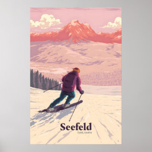 Seefeld Austria Ski Resort Travel Poster