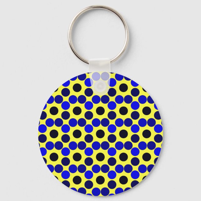 Seeing Dots Black and Blue Key Chain (Front)