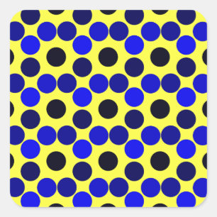 Seeing Dots Black and Blue Square Sticker