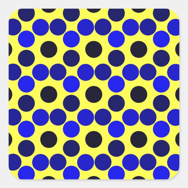 Seeing Dots Black and Blue Square Sticker (Front)