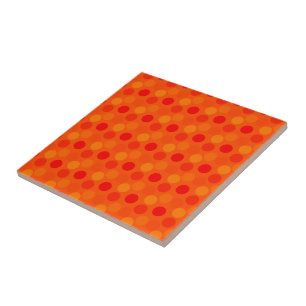 Seeing Dots Orange Ceramic Tile