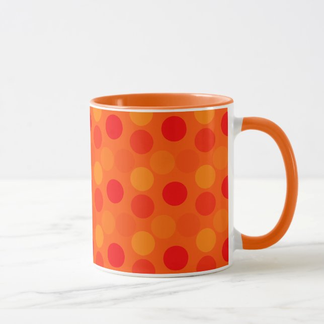 Seeing Dots Orange Ringer Mug (Right)