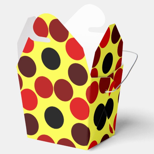 Seeing Dots Red Yellow-Take Out Favour Box (Opened)