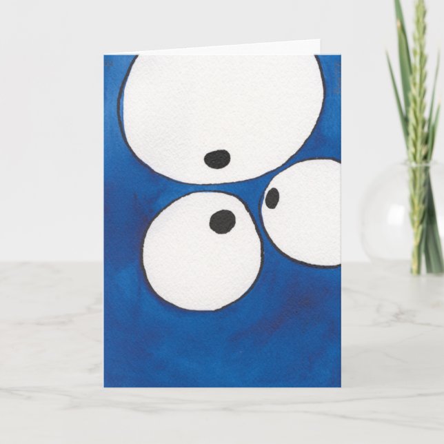 Seeing Eye to Eye to Eye, Blue, Notecard (Front)