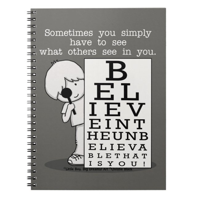 Seeing is Believing-Eye Chart Spiral Notebook (Front)