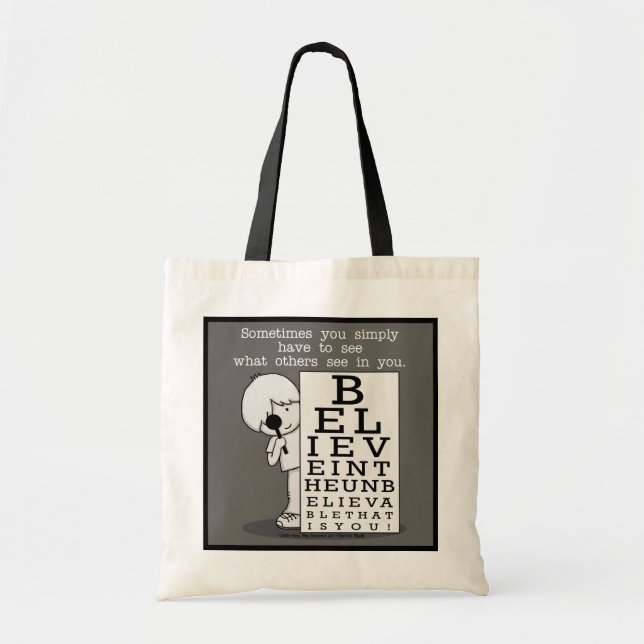Seeing is Believing-Eye Chart Tote Bag (Front)