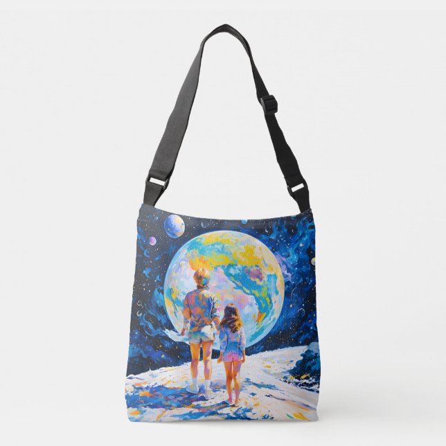 seeing one planet while being on another crossbody bag (Front)