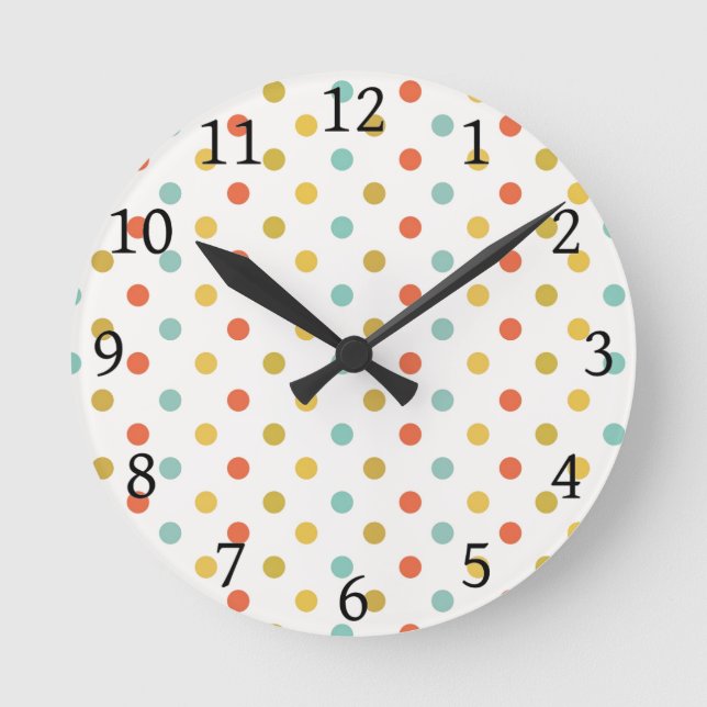 Seeing Spots Polka Dots Round Clock (Front)