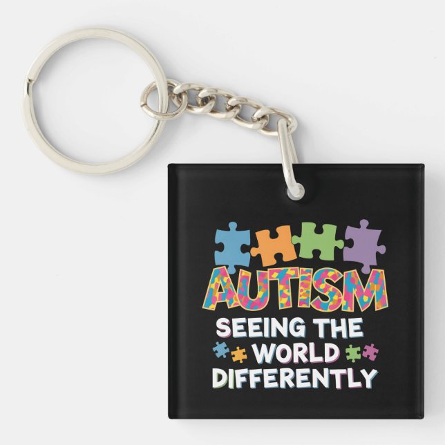 Seeing the World Differently Autism Awareness Key Ring (Front)