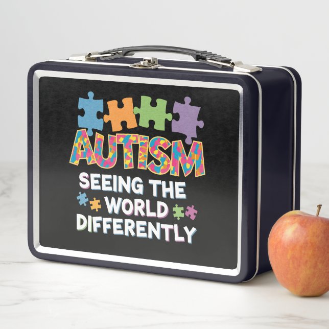 Seeing the World Differently Autism Awareness Metal Lunch Box (In Situ)