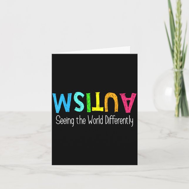 Seeing the world differently autism awareness mont card (Front)
