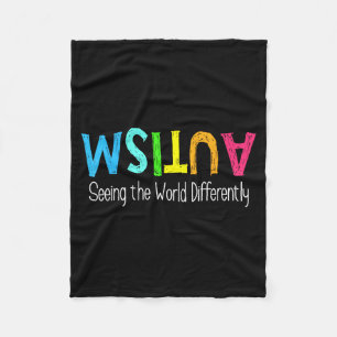 Seeing the world differently autism awareness mont fleece blanket