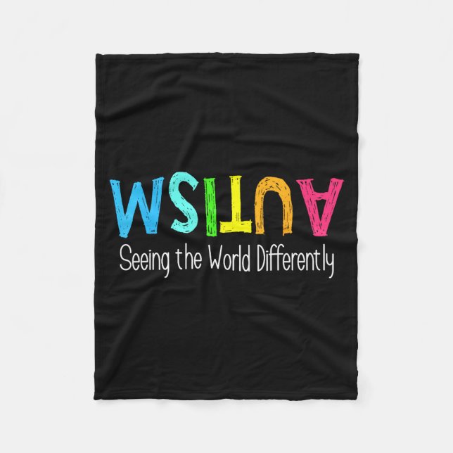 Seeing the world differently autism awareness mont fleece blanket (Front)