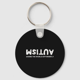Seeing The World Differently Autism Upside Down  Key Ring